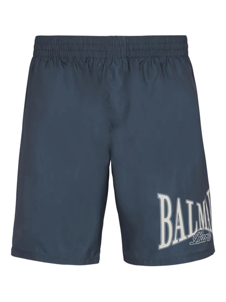  Balmain College-logo Swim Shorts - Blue 