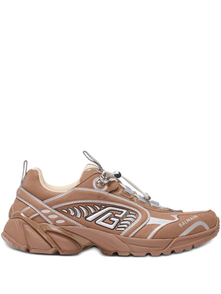  Balmain Cosmic Dust Suede Sneakers - Brown 