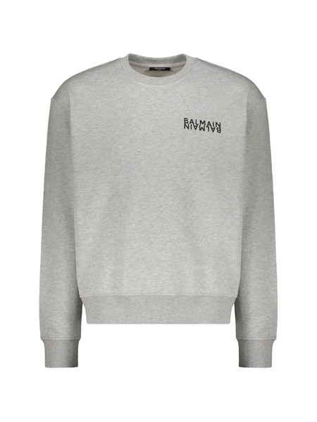  Balmain Cotton Logo Sweatshirt - Grey 
