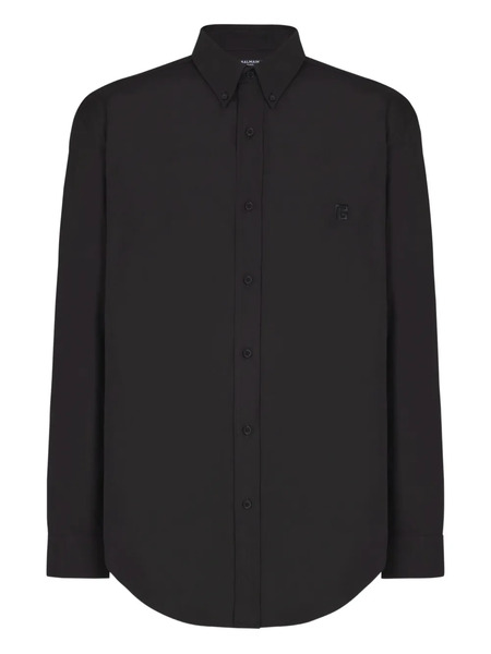  Balmain Cotton Poplin Shirt - Black 