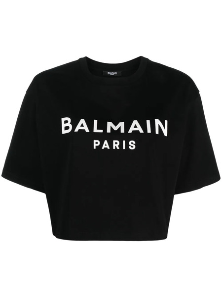  Balmain Crop Logo T-shirt - Black 