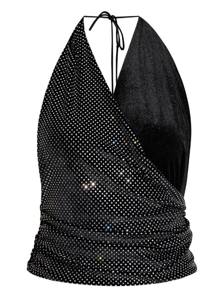  Balmain Crystal-embellished Halterneck Top - Black 