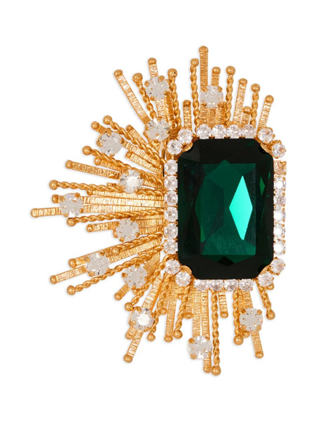  Balmain Crystal-embellishment Brooch - Gold 