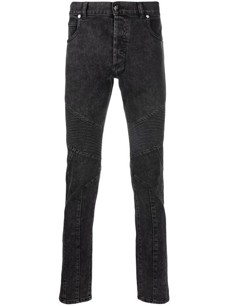  Balmain Debossed-logo Detail Jeans - Black 