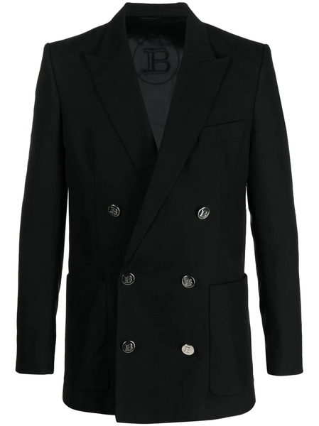  Balmain Double-breasted Cotton Blazer - Black 