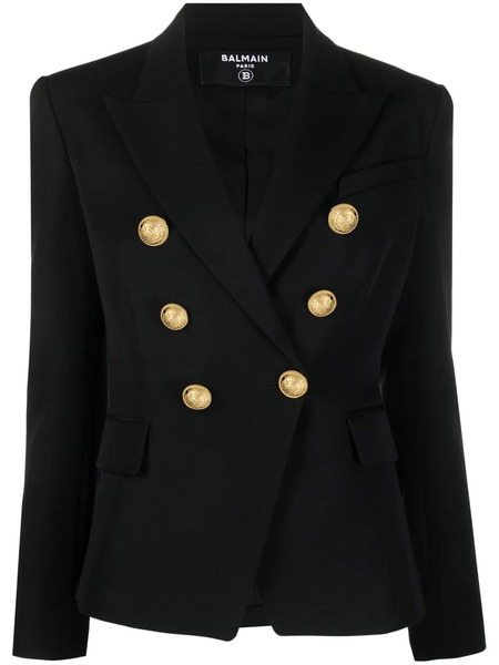  Balmain Double-breasted Fitted Jacket - Black 