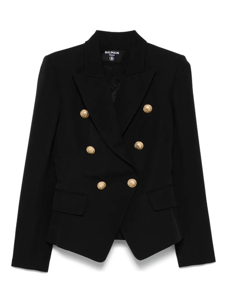  Balmain Double-breasted Wool Jacket - Black 