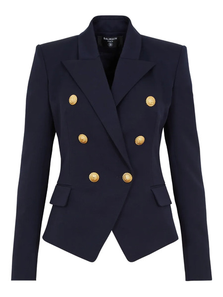  Balmain Double-breasted Wool Jacket - Blue 