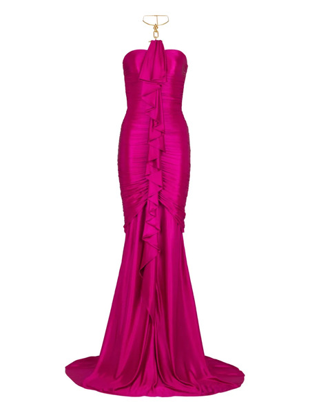  Balmain Draped-bustier Maxi Dress - Pink 