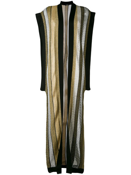  Balmain Drop Hole Duster Cradigan - Black 