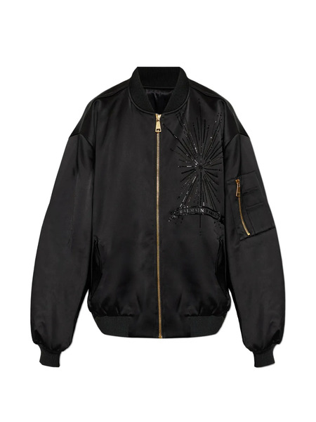 Balmain Embellished Bomber Jacket - Black 