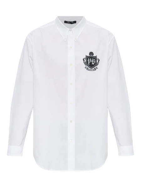  Balmain Emblem Buttoned Shirt - White 
