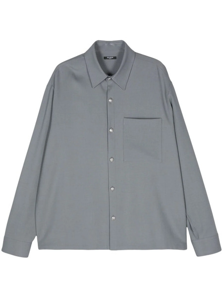  Balmain Embossed-buttons Shirt - Grey 