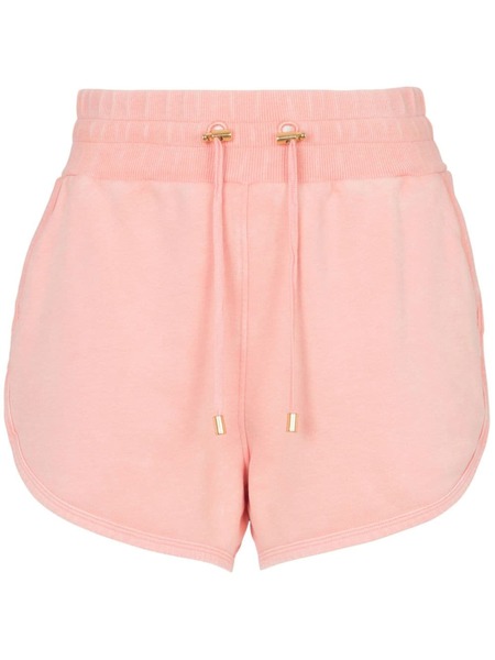  Balmain Embroidered-logo Cotton Shorts - Pink 
