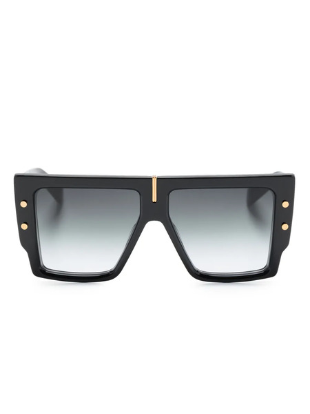  Balmain Eyewear B-grand Rectangle-frame Gradient Sunglasses - Black 