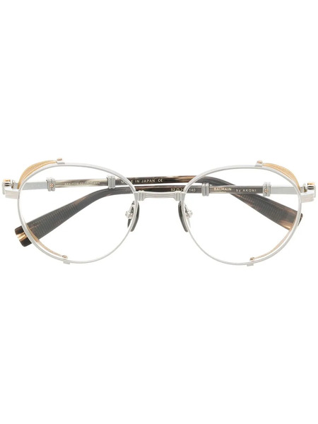  Balmain Eyewear Brigade Round-frame Optical Glasses - Silver 