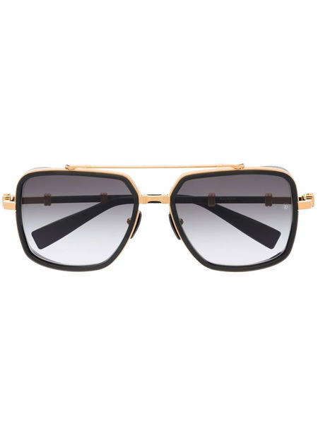  Balmain Eyewear Gradient-frames Pilot Sunglasses - Gold 