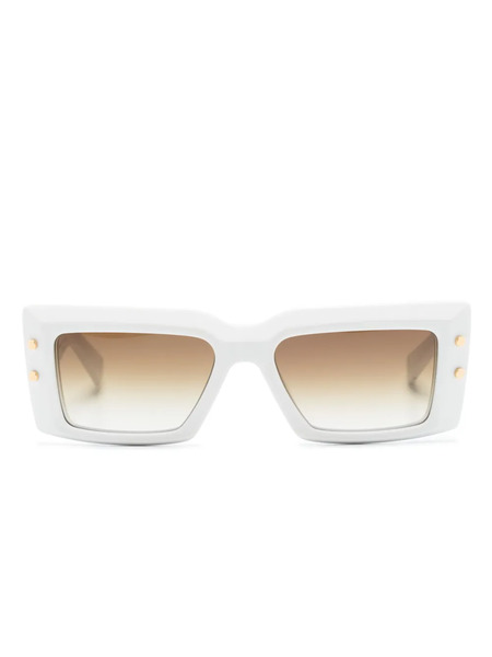  Balmain Eyewear Impérial Rectangle-frame Sunglasses - White 