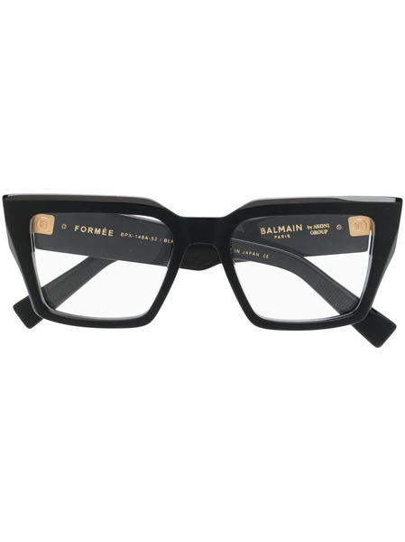  Balmain Eyewear Oversize-frame Logo-plaque Glasses - Black 
