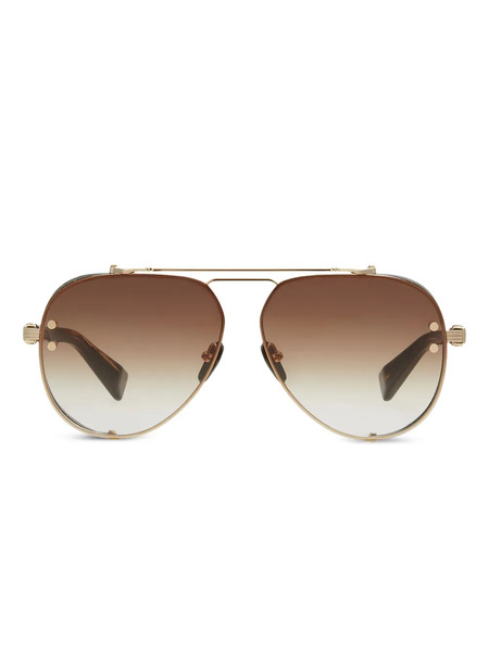  Balmain Eyewear Pilot-frame Sunglasses - Brown 
