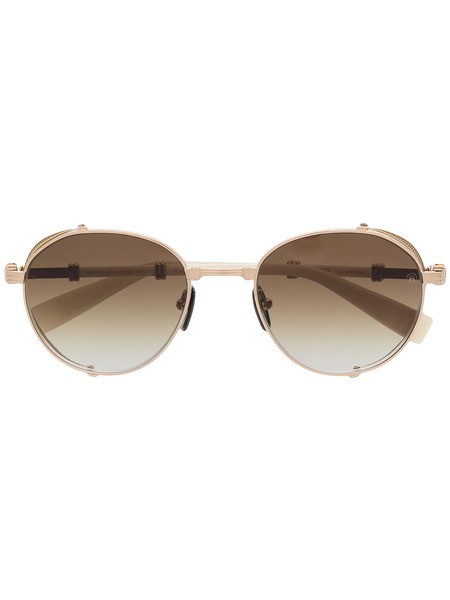  Balmain Eyewear X Akoni Round Gradient Lens Sunglasses - Gold 
