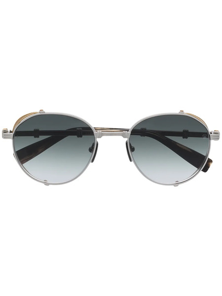  Balmain Eyewear X Akoni Round Gradient Lens Sunglasses - Silver 