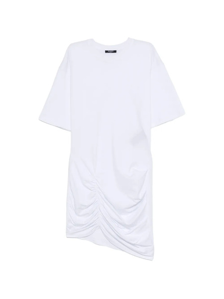  Balmain Gathered-detail Mini Dress - White 
