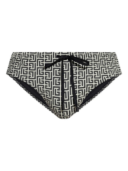  Balmain Geometric-pattern Swim Briefs - Black 