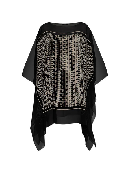  Balmain Geometric-print Beach Dress - Black 
