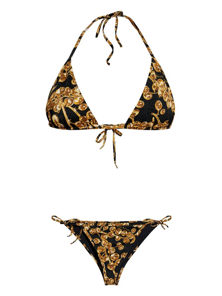  Balmain Grape-print Pattern Bikini - Gold 