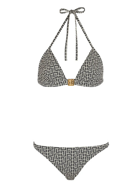  Balmain Jacquard-pattern Bikini - Black 