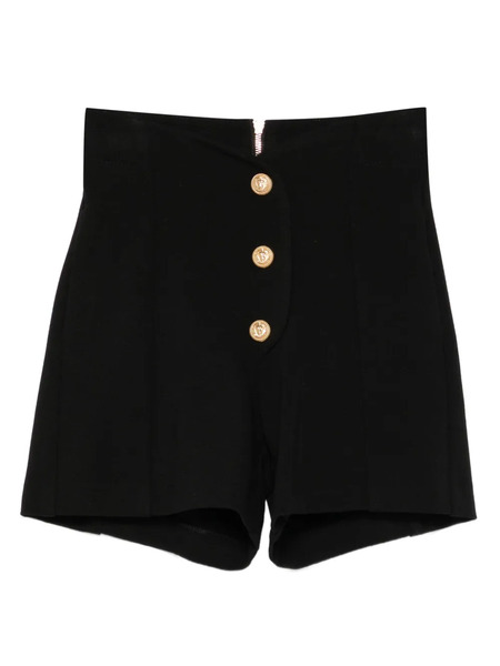  Balmain Kids Button-detail High-waisted Shorts - Black 