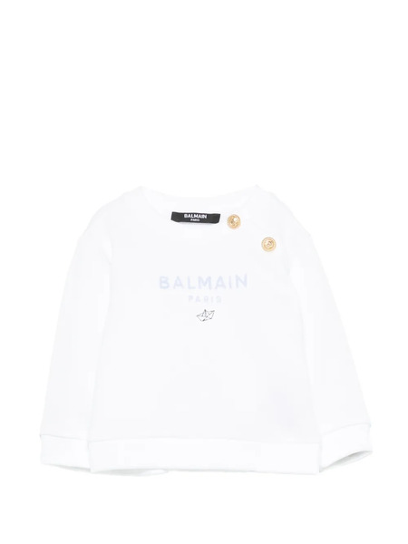  Balmain Kids Button-detail Sweatshirt - White 