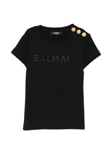  Balmain Kids Button-detail T-shirt - Black 