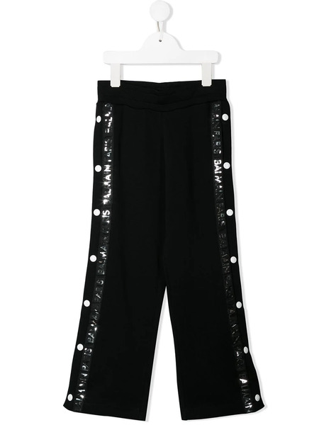  Balmain Kids Button Detail Track Pants - Black 