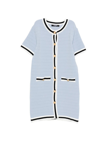  Balmain Kids Button Dress - Blue 