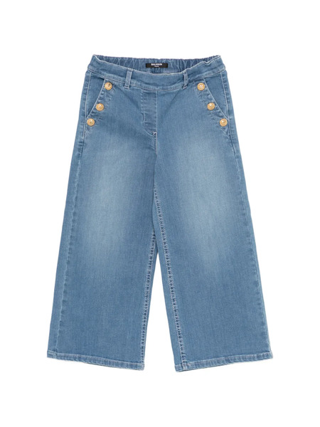  Balmain Kids Button-embellished Jeans - Blue 