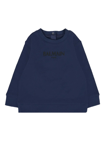  Balmain Kids Buttoned Crewneck Sweatshirt - Blue 