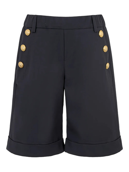  Balmain Kids Buttoned-detail Cuffed Shorts - Black 