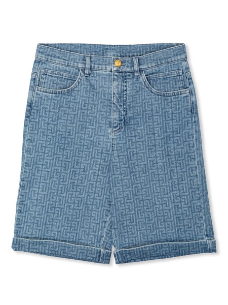  Balmain Kids Denim Shorts - Blue 