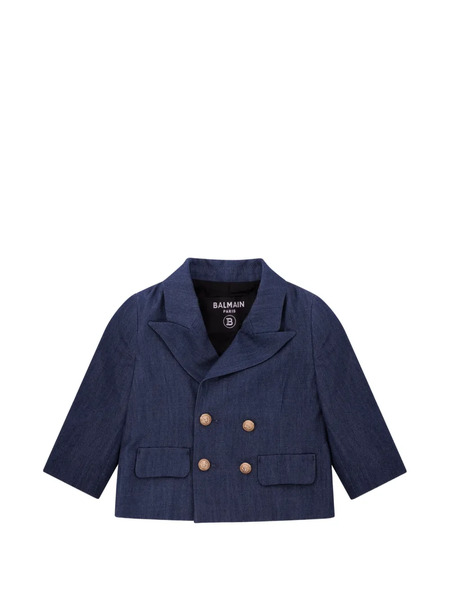  Balmain Kids Double-breasted Button Jacket - Blue 