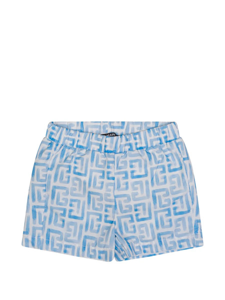  Balmain Kids Elasticated-waistband Swim Shorts - White 