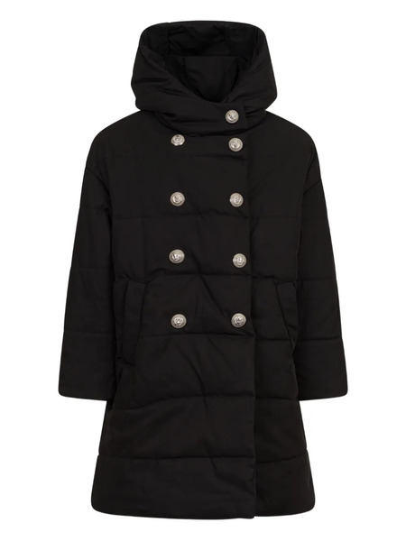  Balmain Kids Embossed-button Hooded Coat - Black 