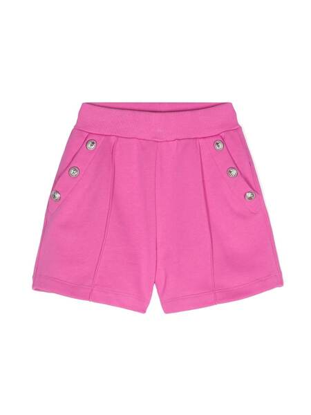  Balmain Kids Embossed-buttons Shorts - Pink 