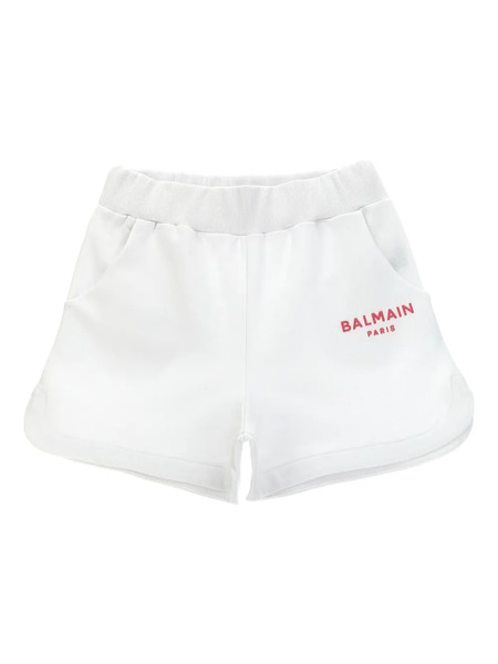  Balmain Kids Embossed-logo Shorts - White 