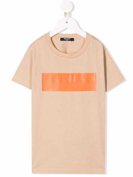  Balmain Kids Embossed-logo T-shirt - Neutrals 