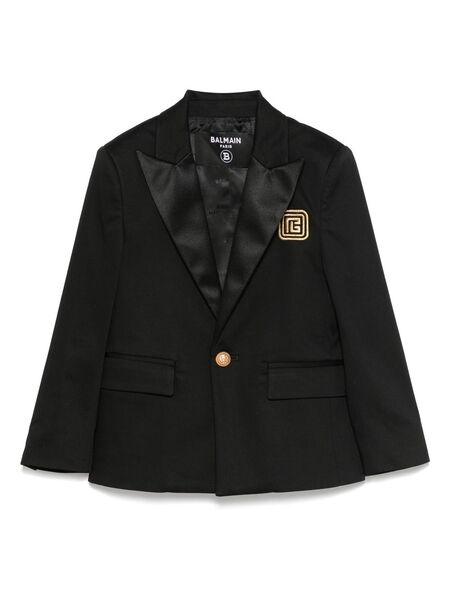  Balmain Kids Embroidered-logo Blazer - Black 