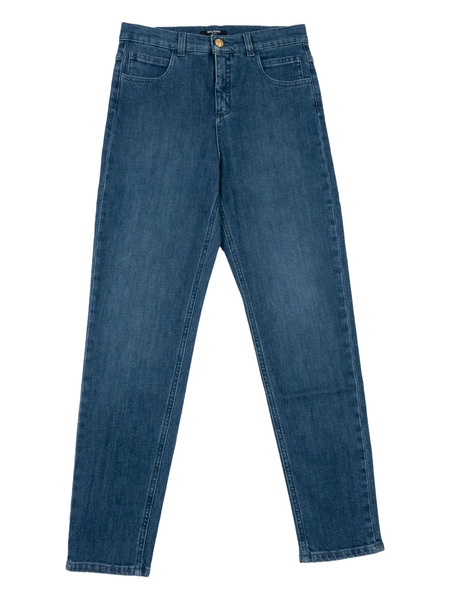  Balmain Kids Embroidered Logo Jeans - Blue 