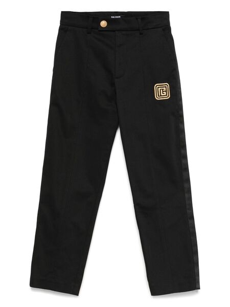  Balmain Kids Embroidered-logo Trousers - Black 