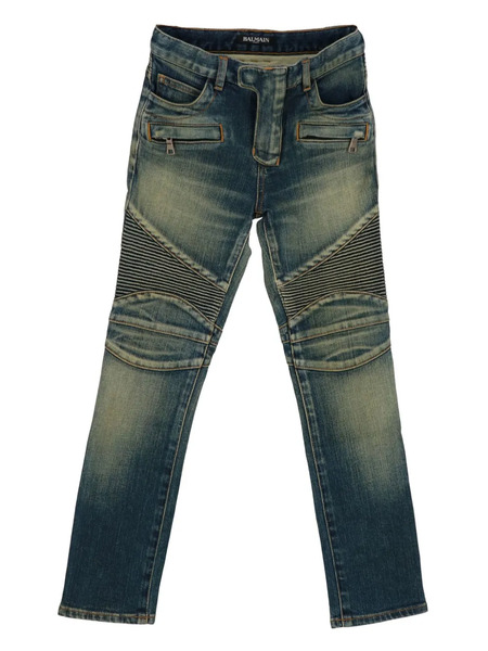  Balmain Kids Five-pocket Panelled Jeans - Blue 